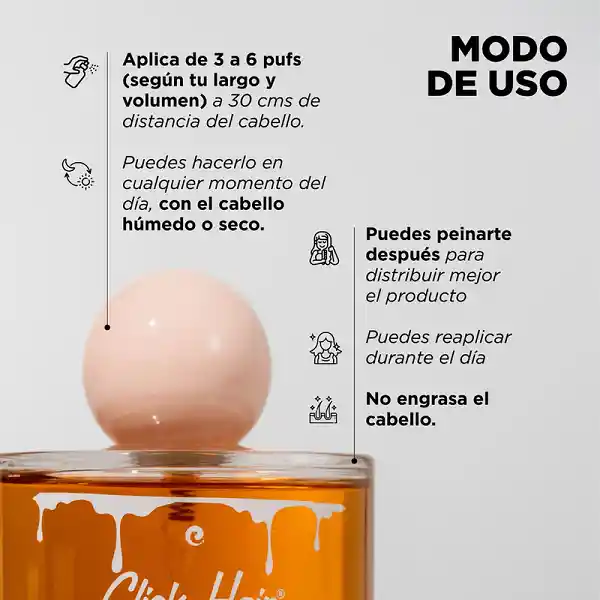 Perfume Capilar De Miel Click Hair Brillo Intenso 100ml