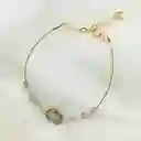 Pulsera Dorada Con Piedra Labradorita