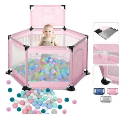 Corral Corralito Juego Bebe Niños Mat Alfombra Piscina Rosa