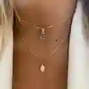 Cadena Doble Mano Hamsa - Ojo Turco Dorado