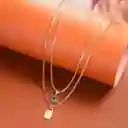 Cadena Doble Mano Hamsa - Ojo Turco Dorado
