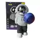 Lampara Y Parlante Bluetooth De Astronauta Luz Luna Gris Colores