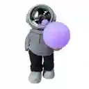 Lampara Y Parlante Bluetooth De Astronauta Luz Luna Gris Blanco