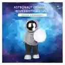 Lampara Y Parlante Bluetooth De Astronauta Luz Luna Gris Blanco