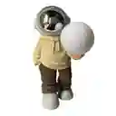 Lampara Y Parlante Bluetooth De Astronauta Luz Luna Beige Blanco