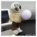 Lampara Y Parlante Bluetooth De Astronauta Luz Luna Beige Blanco