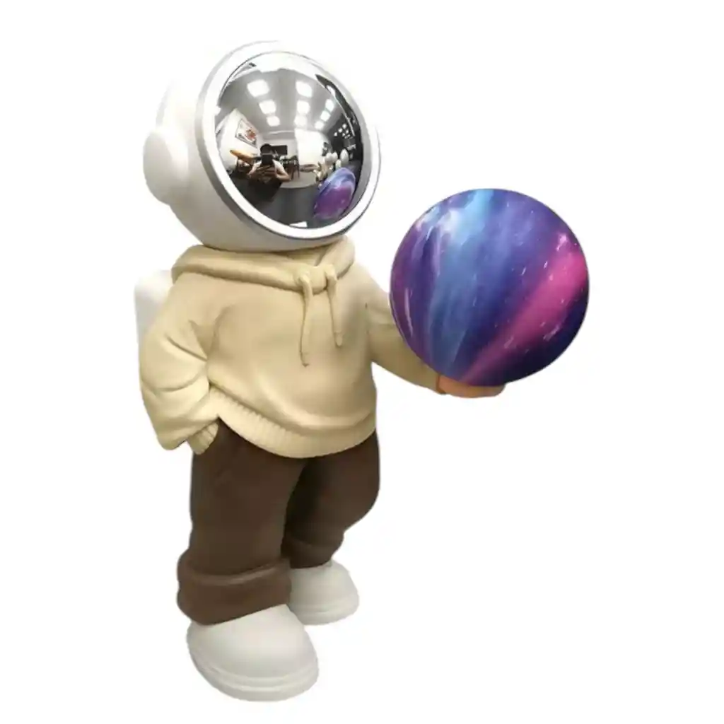 Lampara Y Parlante Bluetooth De Astronauta Luz Luna Beige Colores