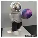 Lampara Y Parlante Bluetooth De Astronauta Luz Luna Gris Colores