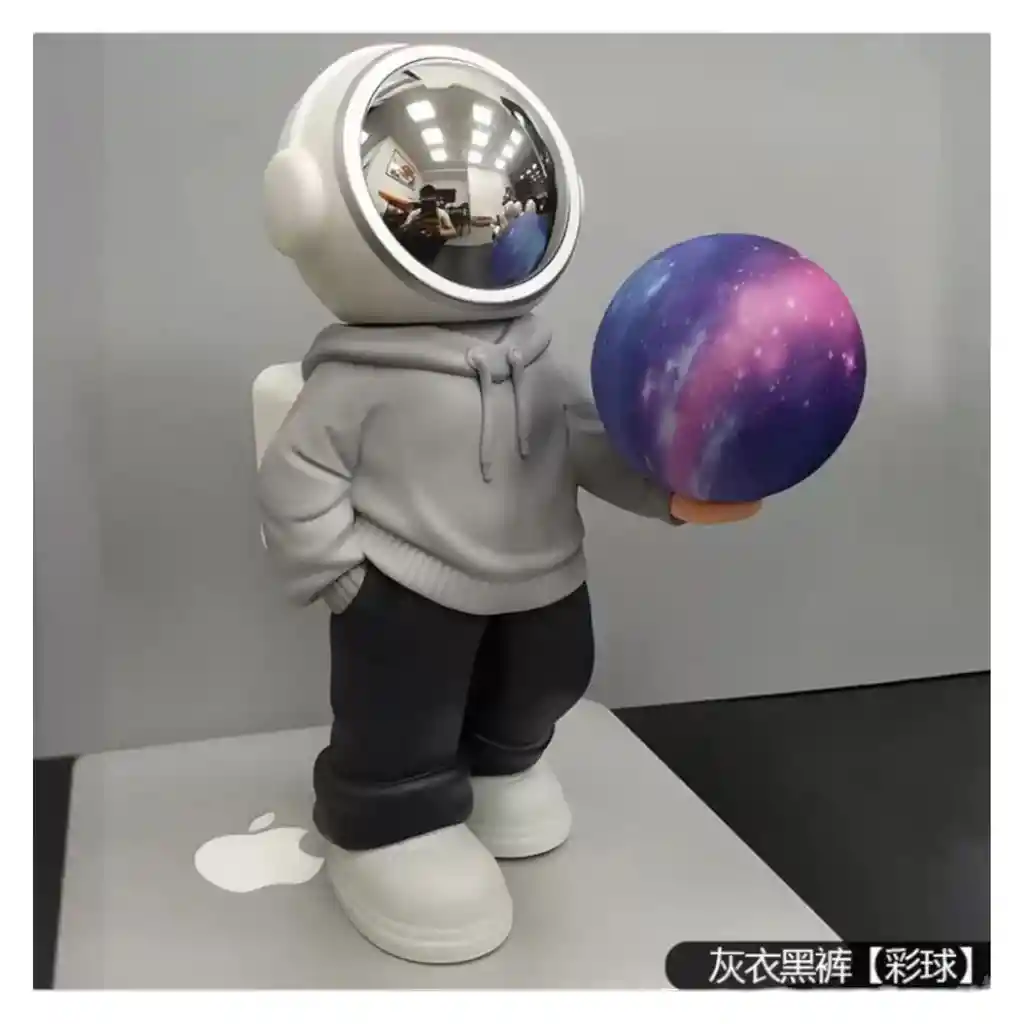 Lampara Y Parlante Bluetooth De Astronauta Luz Luna Gris Colores