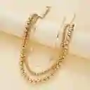 Collar Triple Balines Dorado