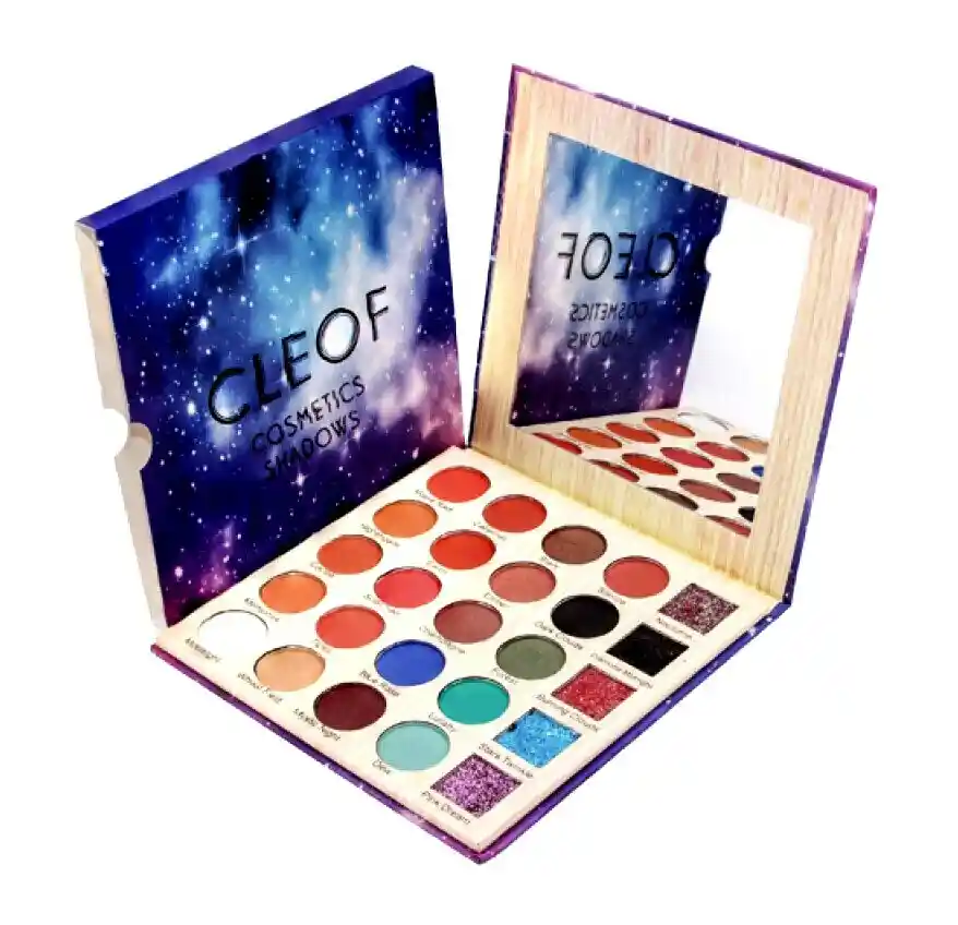 Paleta De Sombras De Ojos Cleof Cosmetics (25 Colores) - Altamente Pigmentadas Y Brillantes - Nueva