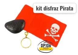 Disfraz Pirata Parche Ojo Pañoleta Y Arete Platico Halloween
