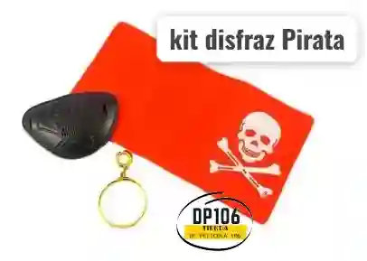 Disfraz Pirata Parche Ojo Pañoleta Y Arete Platico Halloween