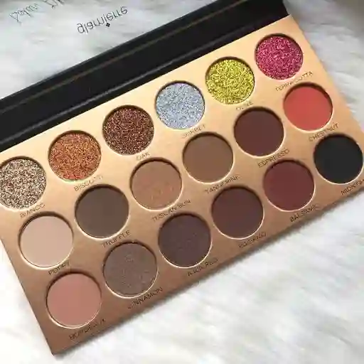Paleta De Sombras De Ojos Glamierre Solar Glow De 18 Tonos Con Brillo
