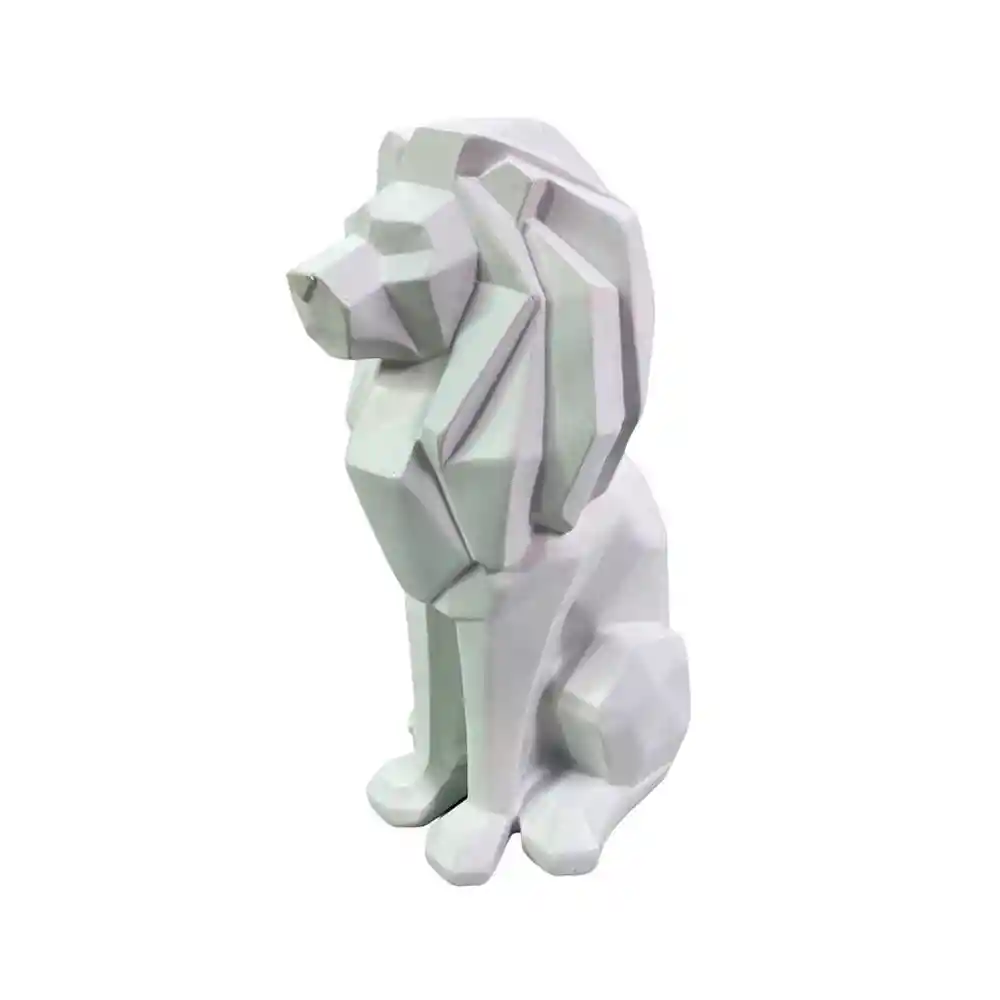Figura Leon Concepts Savanna 13x26x18cm Blanco Poliresina