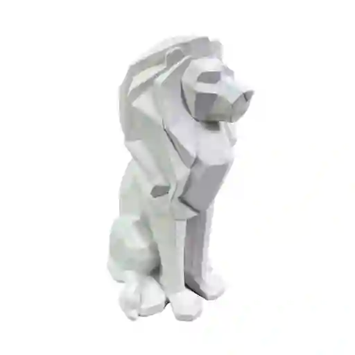 Figura Leon Concepts Savanna 13x26x18cm Blanco Poliresina