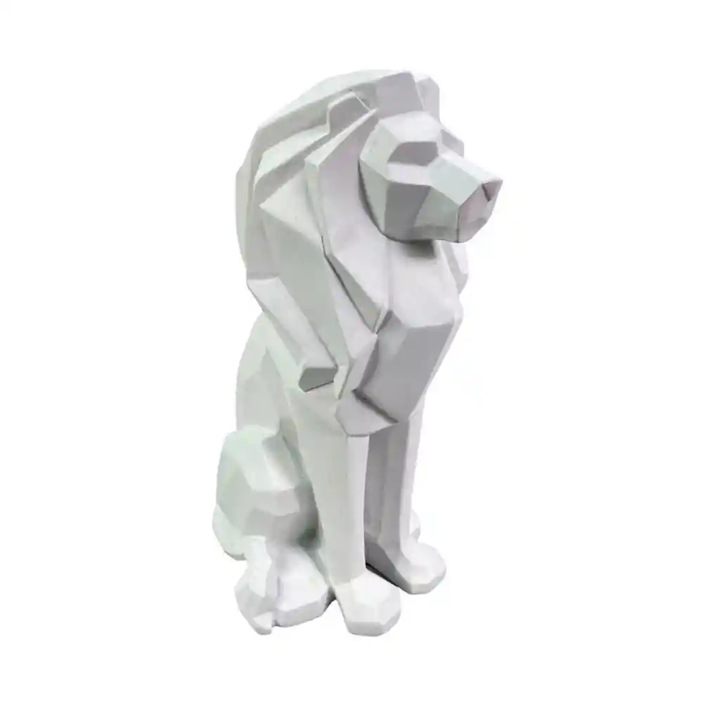 Figura Leon Concepts Savanna 13x26x18cm Blanco Poliresina