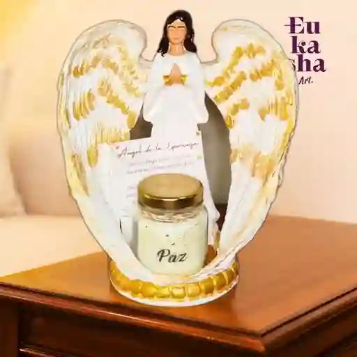 Kit Condolencia: Portavela Ángel De La Esperanza + Vela