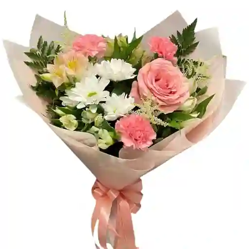Ramo De Rosas, Claveles Y Astromelias