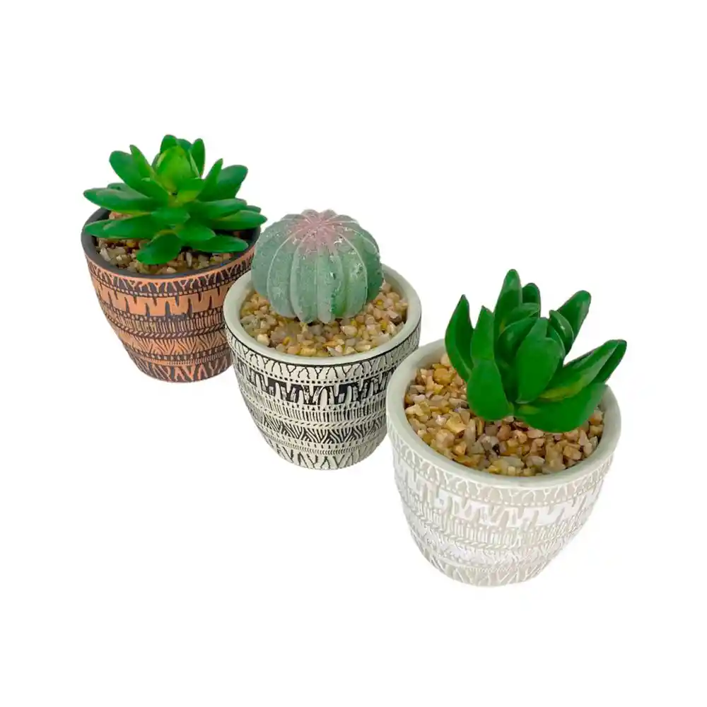 Planta Art Decor Concepts Savanna 3 Und 7x10x7cm Multicolor Ceramica