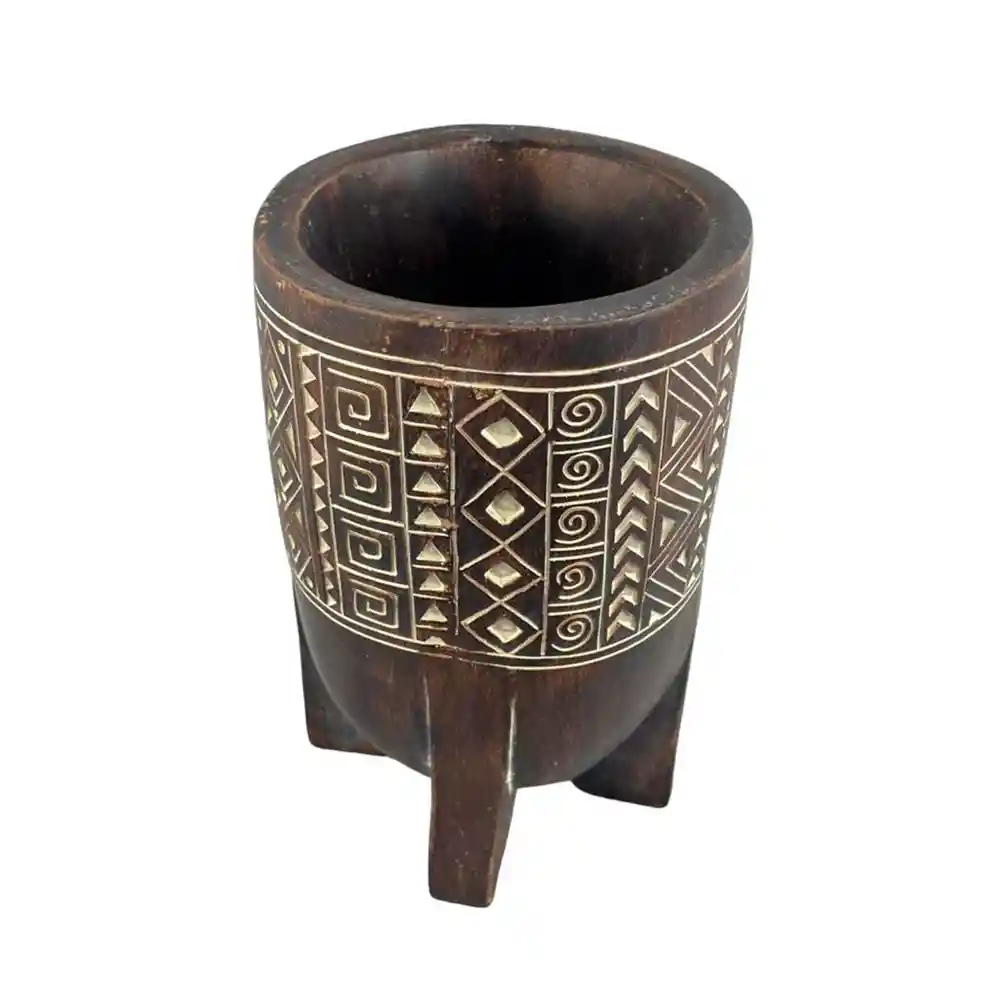 Recipiente Deco Concepts Savanna 11x17x11cm Marron Poliresina