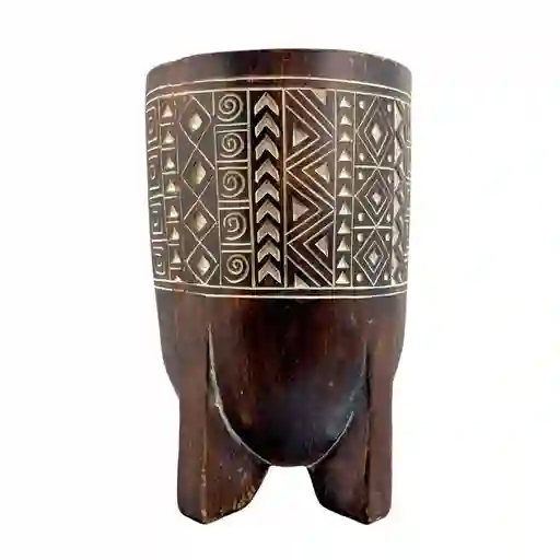 Recipiente Deco Concepts Savanna 11x17x11cm Marron Poliresina