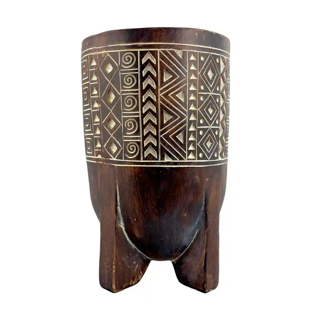Recipiente Deco Concepts Savanna 11x17x11cm Marron Poliresina
