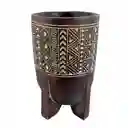 Recipiente Deco Concepts Savanna 11x17x11cm Marron Poliresina
