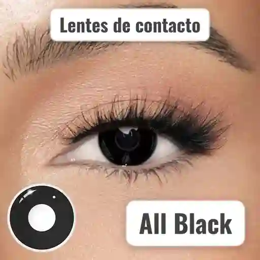 Lentes De Contacto Negros All Black Halloween