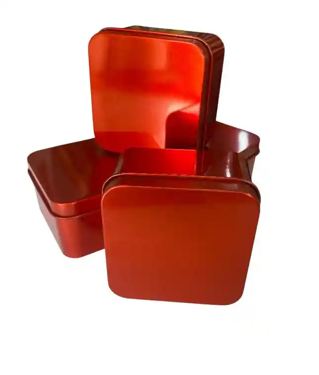 Tarros Hojalata 4x4x4 Cms Rojo, Tarros Metálicos