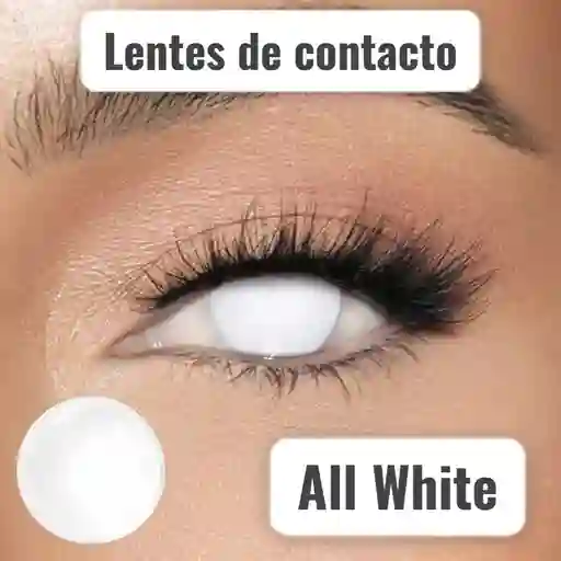 Lentes De Contacto Blancos All White Halloween