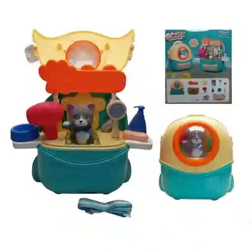 Set Maleta Gatico Juguete Niños Con Accesorios