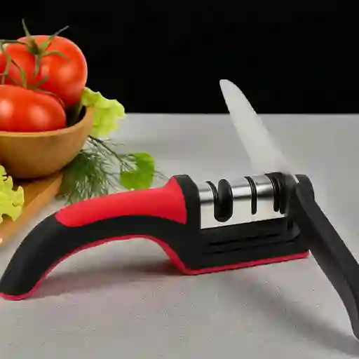 Afilador De Cuchillos Fácil De Usar Ergonómico Negro