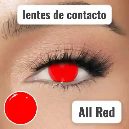 Lentes De Contacto Rojos All Red Halloween