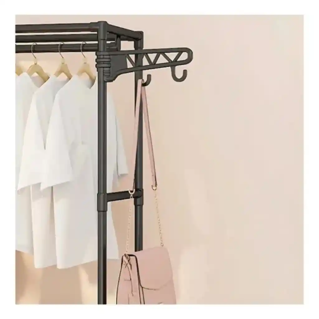 Closet Armario Estante Metálico 5 Niveles Con Perchero 3 Cuerpos