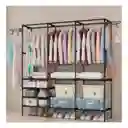 Closet Armario Estante Metálico 5 Niveles Con Perchero 3 Cuerpos