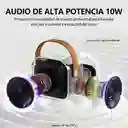 Parlante Karaoke Portátil Con Micrófono Inalámbrico, Luces Led Rgb (azul)