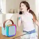 Parlante Karaoke Portátil Con Micrófono Inalámbrico, Luces Led Rgb (azul)