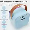 Parlante Karaoke Portátil Con Micrófono Inalámbrico, Luces Led Rgb (azul)