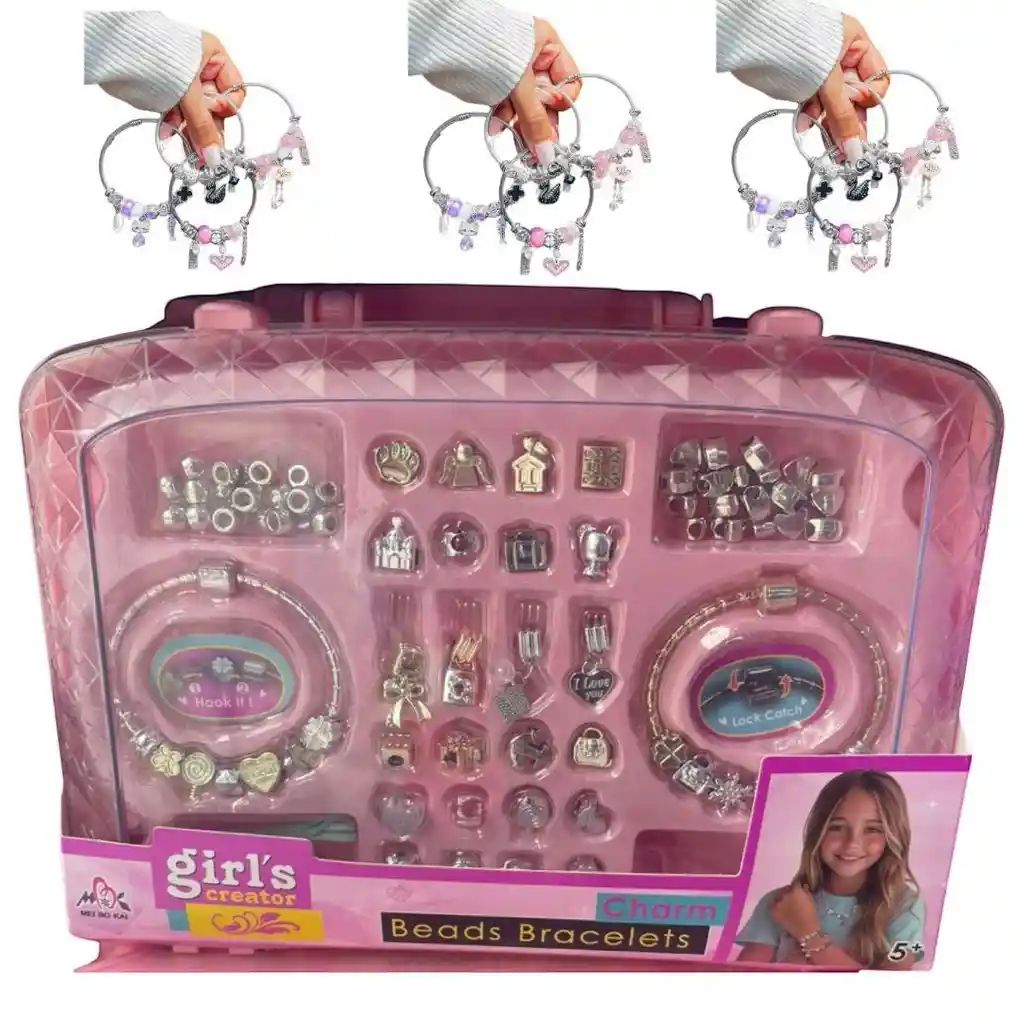 Kit Para Niñas Hacer Manillas Brazaletes Con Dijes