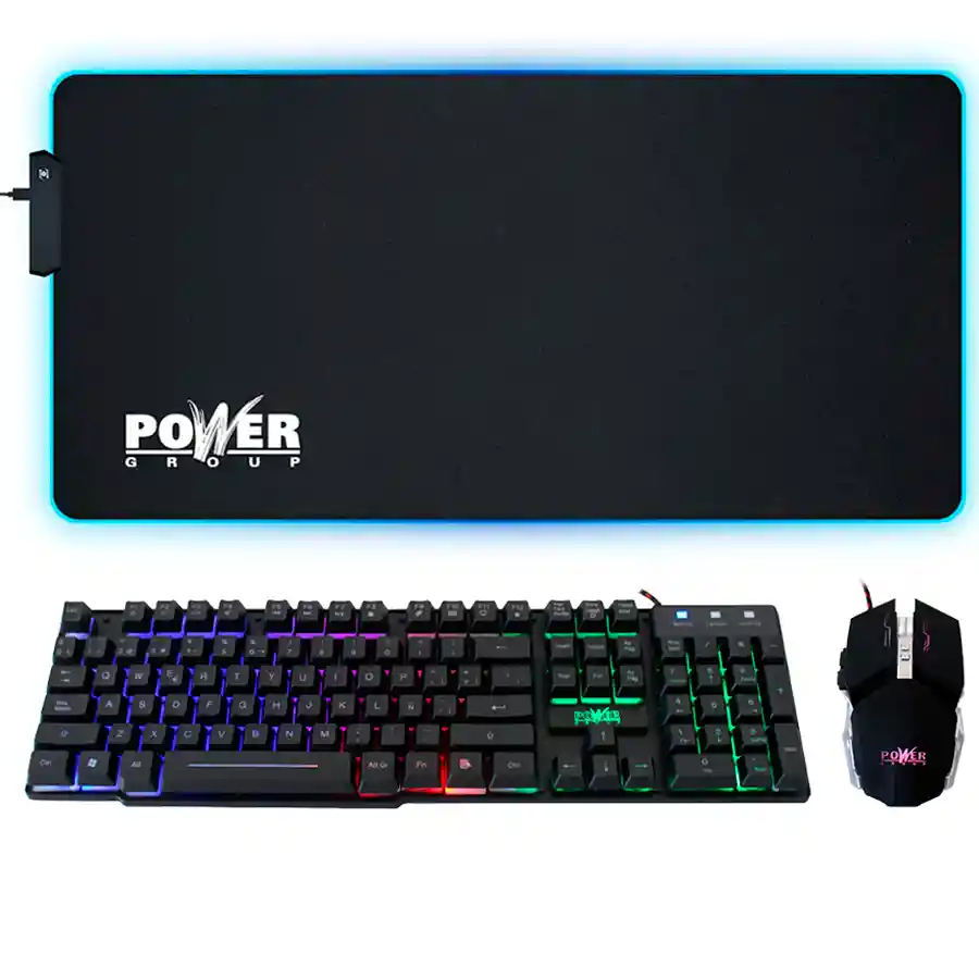 Kit De Teclado Y Mouse Y Padmouse Power Group Gc801 3 En 1