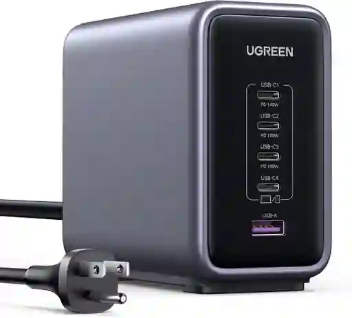 Cargador De Escritorio Ugreen 5 Puertos 4xusb-c/1xusb-a 300w