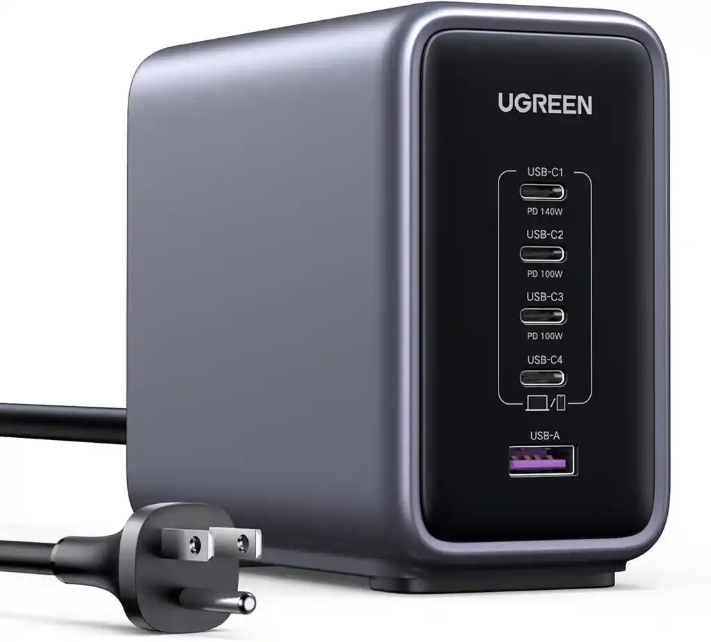 Cargador De Escritorio Ugreen 5 Puertos 4xusb-c/1xusb-a 300w
