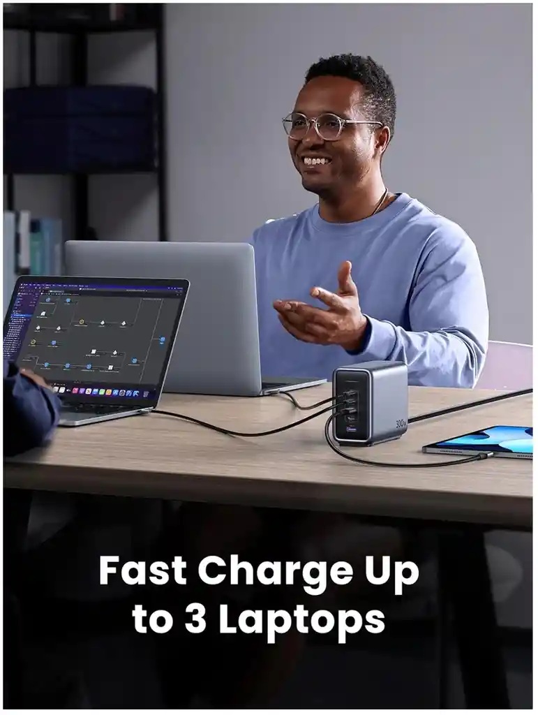 Cargador De Escritorio Ugreen 5 Puertos 4xusb-c/1xusb-a 300w