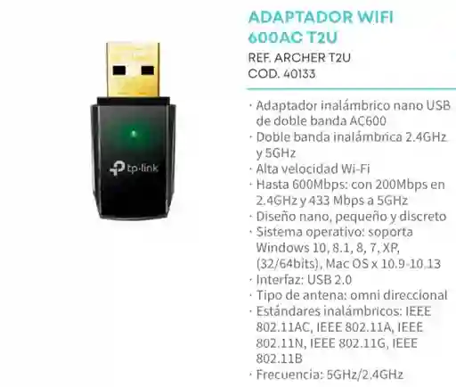 Tarjeta De Red Wifi 600ac Tp-link