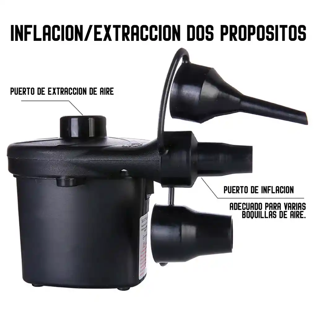 Bomba Aire Inflador Electrico Colchon Flotadores Cable Ref Xg-668a