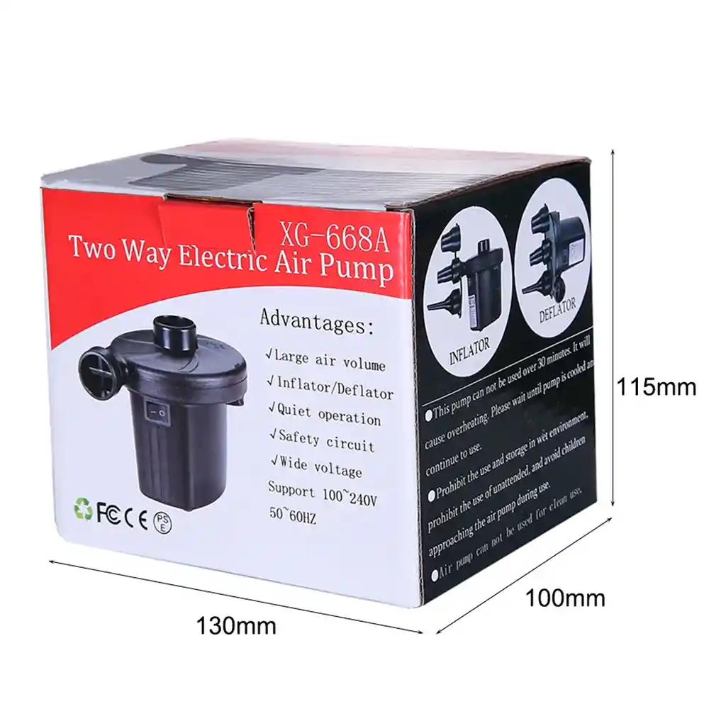 Bomba Aire Inflador Electrico Colchon Flotadores Cable Ref Xg-668a
