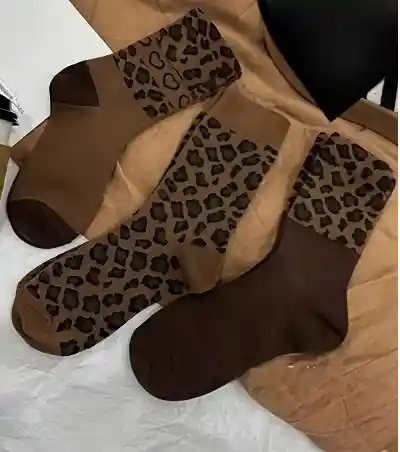 Set De 3 Calcetines Medias Animal Print Cafes