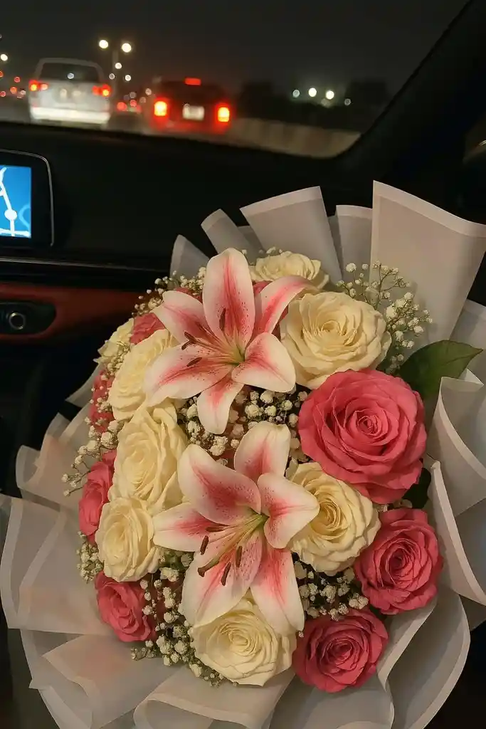 Bouquet De Rosas Y Lirios – Elegancia Pura