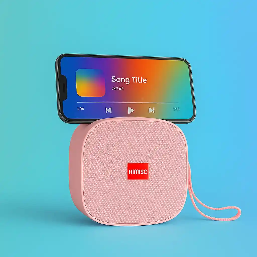 Mini Parlante Kimiso Kms-m17 Bluetooth Con Soporte Para Teléfono (rosado)
